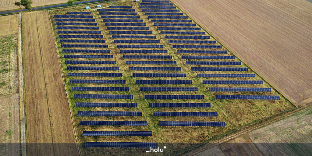 Placas solares instaladas em solo rural